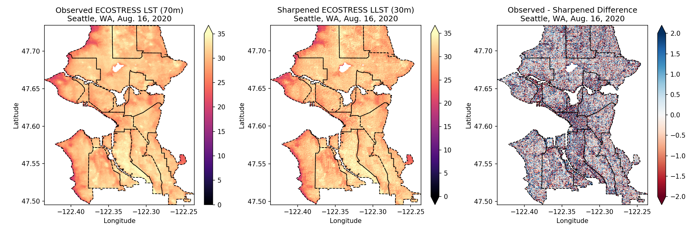 Seattle ECOSTRESS sharpened